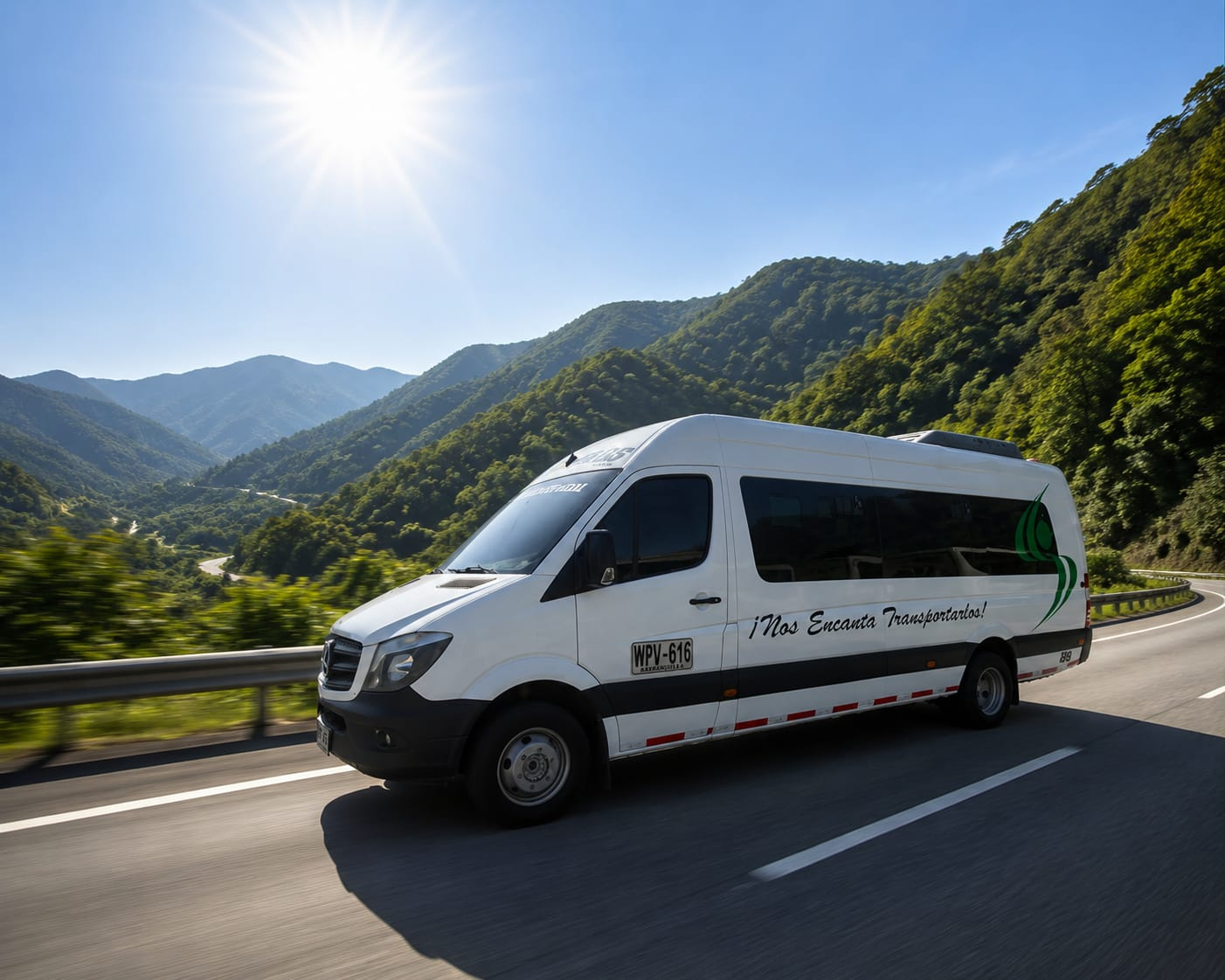 Van de Transportes San Carlos circulando por carretera